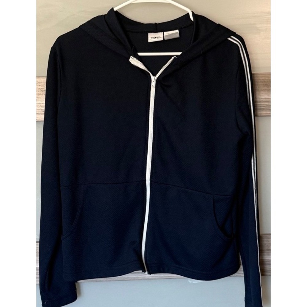 Athletic Works Womens Navy Blue Full Zip Hoodie Jacket Large